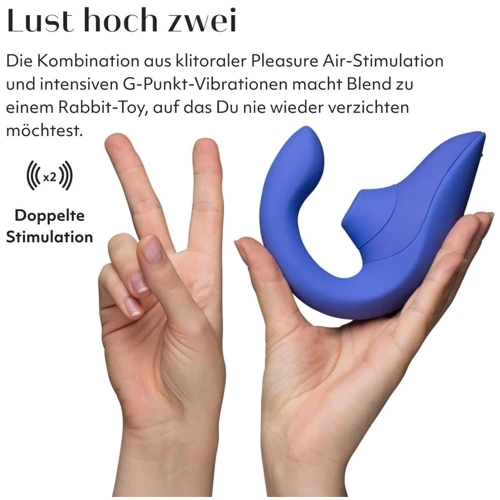Вибратор кролик с вакуумной стимуляцией Womanizer Blend Vibrant Blue