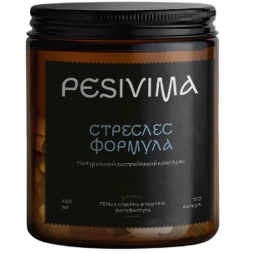 Pesivima Стреслес формула Натуральний заспокійливий комплекс 420 мг 120 капсул: Країна виробник Украина