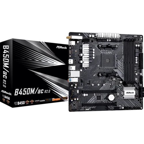 ASRock B450M/ac R2.0 UA: Дополнительно Радиатор на VRM, Поддержка RAID, Поддержка UEFI