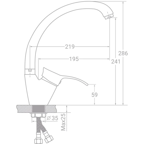 Смеситель для кухонной мойки TAU SE-4B445C