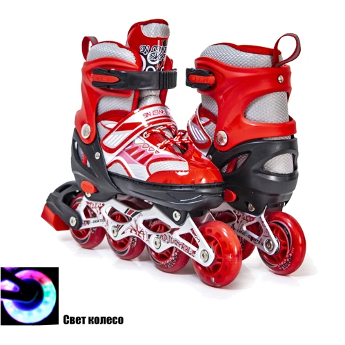 Ролики Happy 2. Red (розмір 34-37) 1343975601-M: Розташування коліс in-line з можливістю перестановки