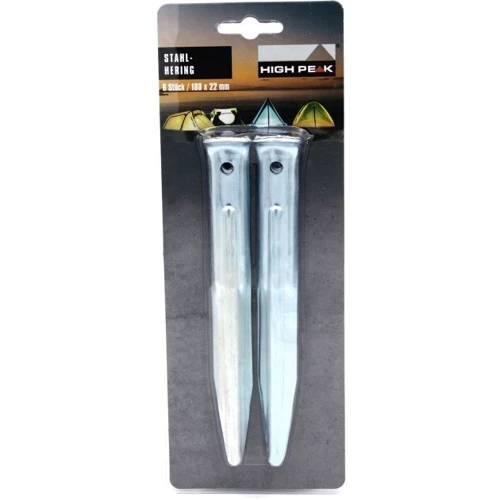 Аксесуар для намету Кільця High Peak Steel V-Peg 18 см 6 шт. Silver (42205): Виробник High Peak