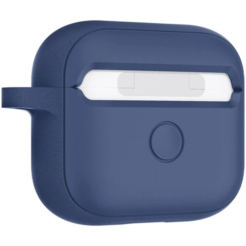 Чехол для наушников Spigen Silicone Fit with Belt Deep Blue (ASD02899) for Apple AirPods 3 фото 1