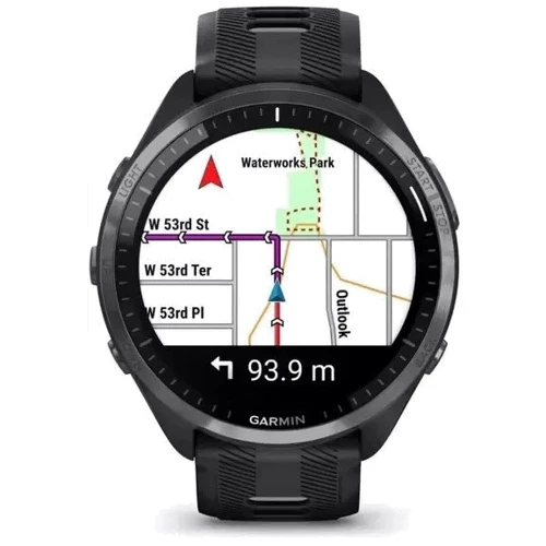 Смарт-часы Garmin Forerunner 965 Carbon Grey DLC Titanium Bezel with Black Case and Black/Powder Grey Silicone Band (010-02809-10): Фитнес-функции Пульсоксиметр, Секундомер, Пульсометр, Подсчет калорий, Шагомер, GPS-модуль