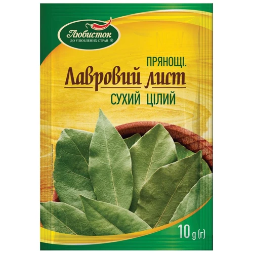 Упаковка Лавровий лист сухий цілий Любисток 17х10 г (УП4820076010606)