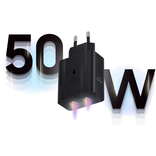 Зарядное устройство Samsung 2xUSB-C Wall Charger with Cable USB-C 50W Black (EP-T5020XBEGEU): Количество USB-портов 2