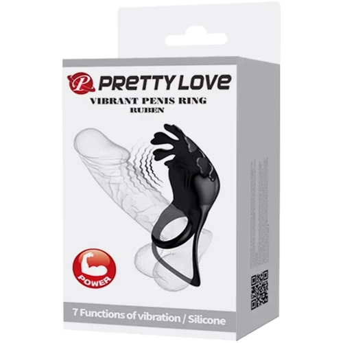 Ерекційне віброкільце LYBAILE Pretty Love - Vibration Penis Ring Ruben Black (BI-210311-1)