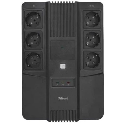 Trust Maxxon 800VA UPS with 6 standard wall power outlets BLACK 23326