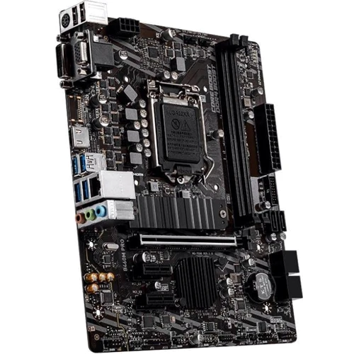 MSI B460M PRO microATX 2xDDR4 2933 1xM2 HDMI 1.4, DVI-D, D-Sub: Оперативная память 2xDDR4 2933 МГц, до 64 ГБ