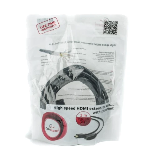 Кабель и переходник Cablexpert HDMI male to female 3.0m (CC-HDMI4X-10): Тип разьема HDMI - HDMI