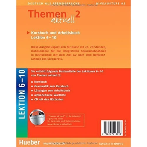 Themen aktuell 2: Kursbuch und Arbeitsbuch mit Audio-CD, Lektion 6-10: Виробник Hueber