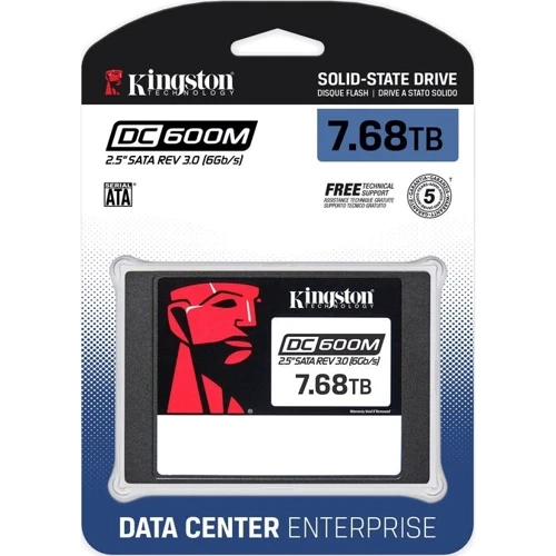 Kingston DC600M 7.68 TB (SEDC600M/7680G): Объем 7.68 TБ