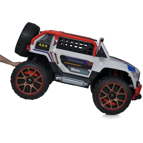 Дитячий електромобіль Bambi Racer Позашляховик сірий із червоним (M 5850EBLR-11)