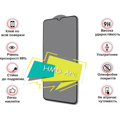 BeCover Tempered Glass Black for HMD Arc (713412)