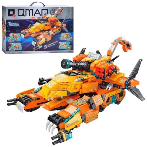 Конструктор Qman Trans Collector 4 в 1 динозавры и транспорт 988 деталей (41311)