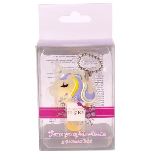 Lukky бальзам для губ Ice-cream Unicorn с нежным ароматом ванили 1,2 г. с подвеской-цепочкой (T16145)