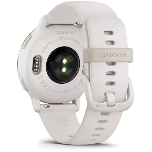 Смарт-часы Garmin Vivoactive 5 Cream Gold Aluminium Bezel with Ivory Case and Silicone Band (010-02862-11): Материал ремешка Силикон