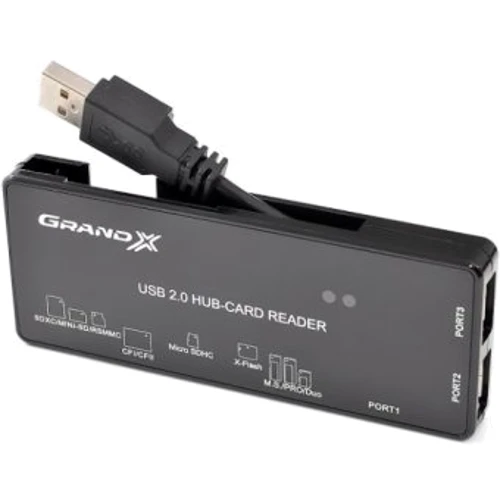 Аксессуар для ноутбуков USB хаб + мультикартридер + 1,2m USB cable Grand-X (GHC-301)