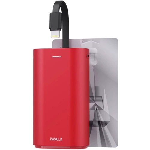 Внешний аккумулятор iWALK Power Bank Link Me 9000mAh Lightning Red (DBL10000L): Встроенный кабель Apple Lightning