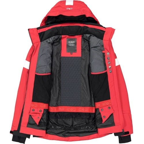 Горнолыжная куртка CMP Man Jacket Zip Hood (31W0107-C580) 52 красная с капюшоном фото 8