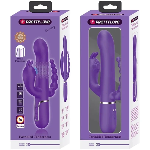 Вибратор с анальным и клиторальным стимулятором LYBAILE Pretty Love Cammy Dark Purple Twinkled Tenderness (BW-500036-2)