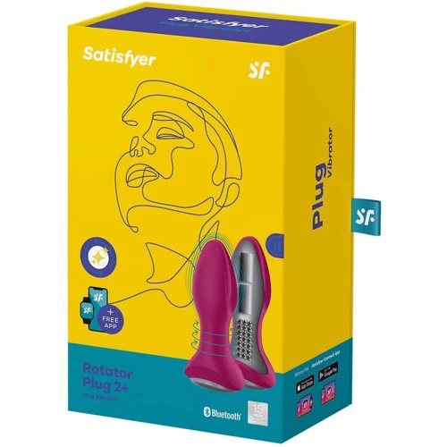 Анальная смарт вибропробка с жемчужным массажем Satisfyer Rotator Plug 2+ Violet