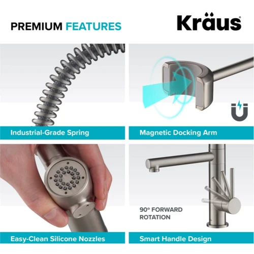 Змішувач для кухонного миття Kraus Artec Pro KPF-1603SFS