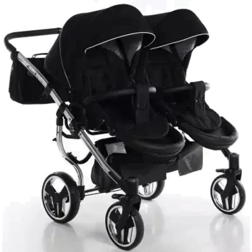 Универсальная коляска для двойни 2 в 1 Junama Diamond S-line Duo 03, черный (JD-SL-DUO-03): Ширина шасси 94 см