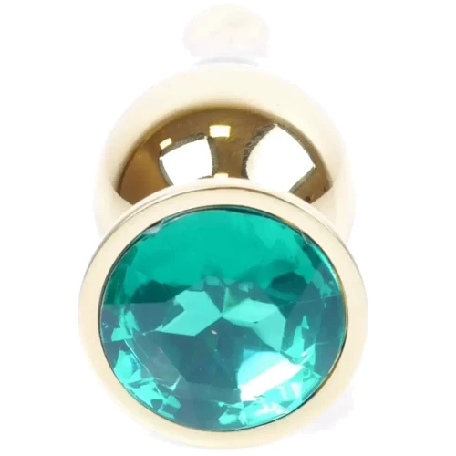 Анальная пробка с кристаллом BOSS of TOYS Boss Series - Jewellery Gold BUTT PLUG Green, BS6400069