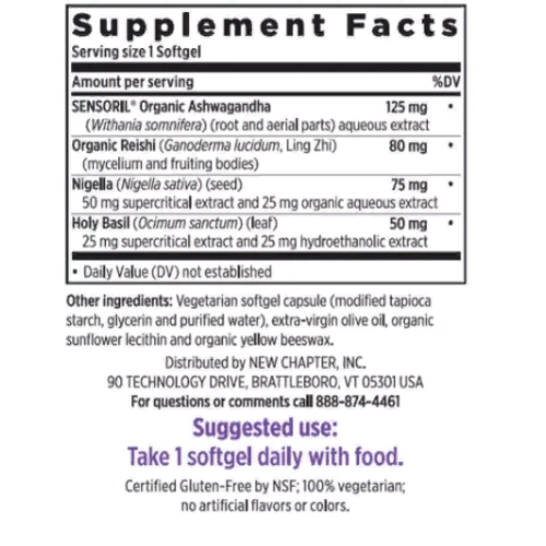 New Chapter One Daily Multiherbal Stress Relief, 30 Vegetarian Softgels (NC4516): Форма выпуска Капсулы