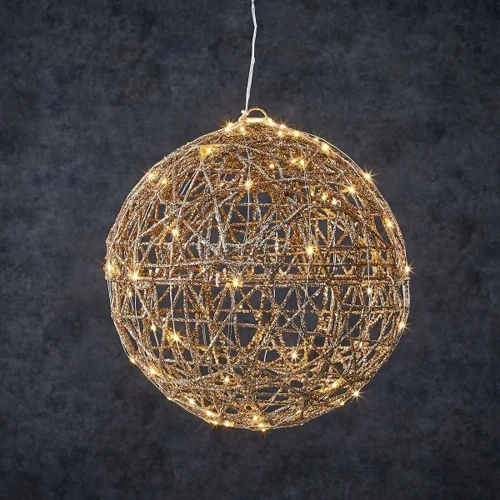 Шар декоративный шампань диам 33 см, 80led Luca