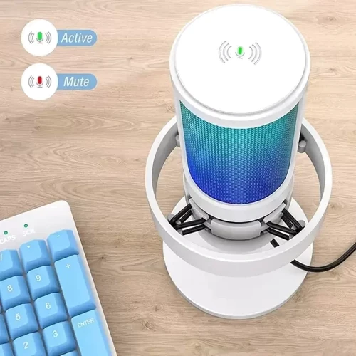 Микрофон Fifine RGB AmpliGame A8W White: Тип преобразователя Конденсаторный