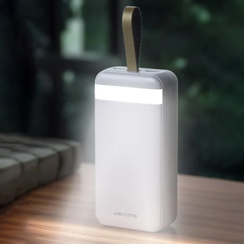 Зовнішній акумулятор Wekome Power Bank 50000mAh Minre Digital Display White (WP-283): Вбудований кабель немає