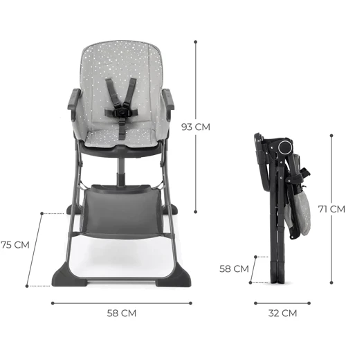 Стульчик для кормления Kinderkraft Foldee Grey (KHFOLD00GRY0000) (00-00305201) фото 10