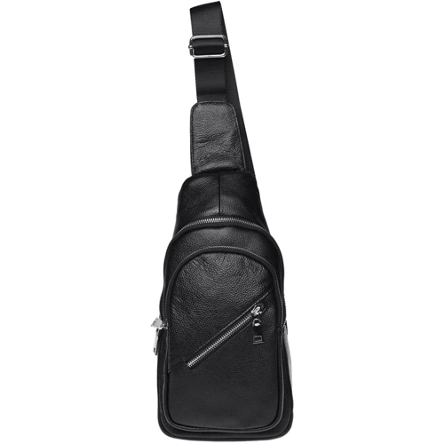 Чоловіча сумка-слінг Borsa Leather чорна (k16603-black)