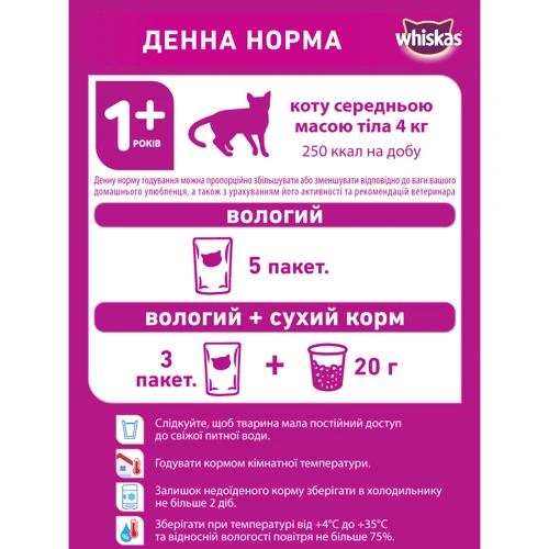 Влажный корм для котов Whiskas крем-суп с курицей 85г (4770608255435): Класс Премиум