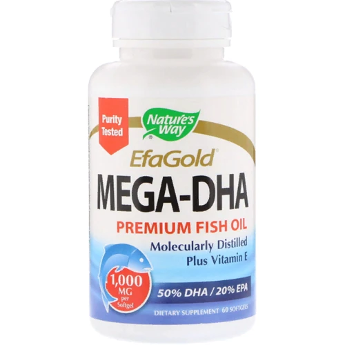 Nature's Way, EfaGold, Mega-DHA, 1000 mg, 60 Softgels (NWY-15682)