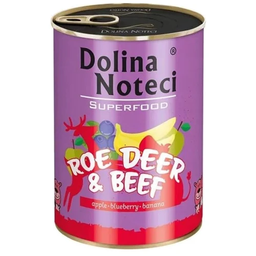 Вологий корм Dolina Noteci Superfood для собак з м'ясом косулі та яловичиною 800 г DN 800