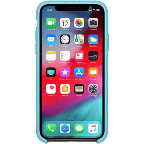 Чехол для iPhone Mobile Case Silicone Soft Cover Ice Blue for iPhone 11 Pro: Цвет бирюзовый