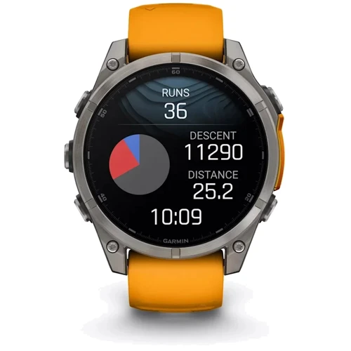 Смарт-часы Garmin Fenix 8 AMOLED 47mm Sapphire Titanium with Spark Orange/Graphite Silicone Band (010-02904-11): Виды спорта Дайвинг, Парусный спорт, Серфинг, Гольф, Плавание, Велоспорт, Бег