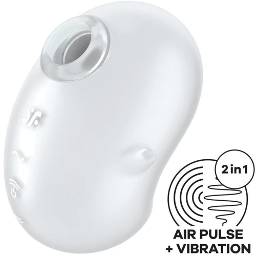 Вакуумный клиторальный стимулятор с вибрацией Satisfyer Cutie Ghost White