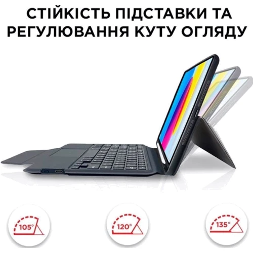 Аксессуар для iPad AirOn Premium Case Smart Keyboard Black for iPad 10.9 (2022 / 2024) / iPad 11 2025 фото 9