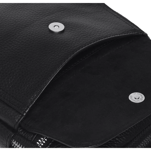 Мужская сумка через плечо Ricco Grande черная (K16268-black): Материал Натуральная кожа