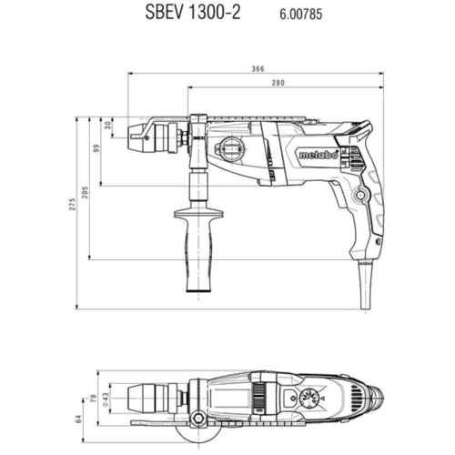 Дрель Metabo SBEV 1300-2 (600785500): Производитель Metabo