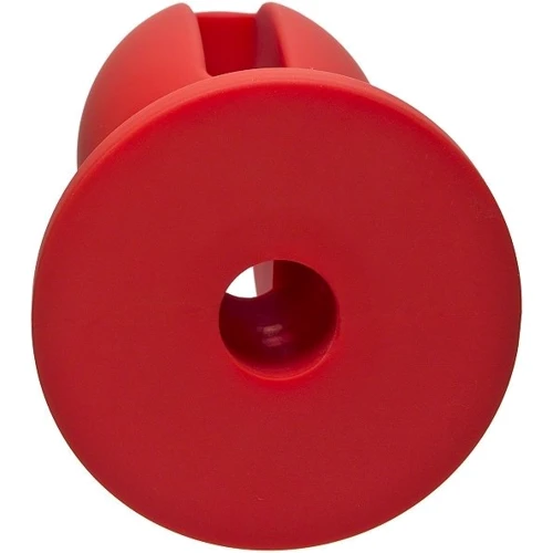 Силиконовая анальная пробка Doc Johnson Kink Lube Luge Premium Silicone Plug 6", 14х5 см, красный