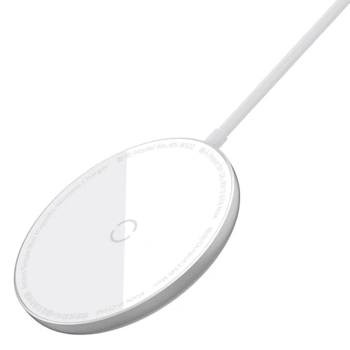 Зарядний пристрій Baseus Wireless Charger MagSafe Simple Mini 15W White (WXJK-F02) for iPhone 16 I 15 I 14 I 13 I 12 series: Сила струму 2А
