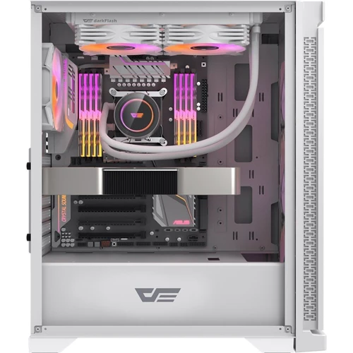 Корпус DarkFlash DK361 White: Материал передней панели пластик