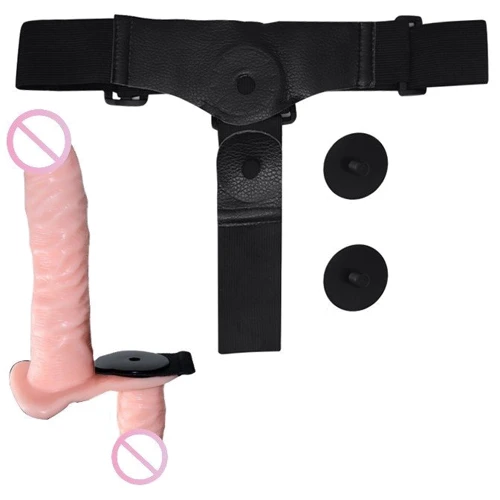 Страпон с вибрацией Ultra Passionate Harness Doble Heads Flesh