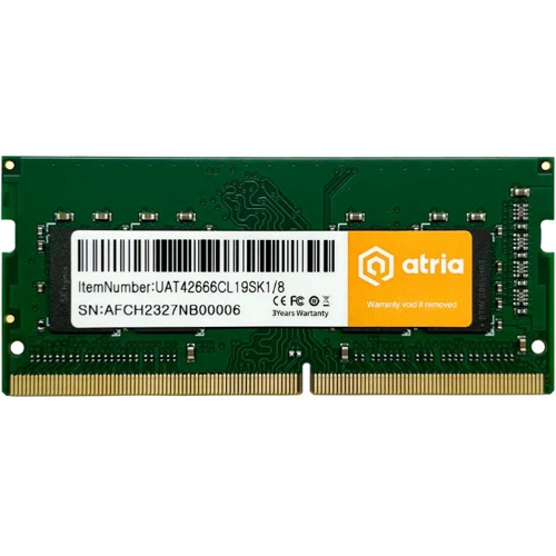 ATRIA 8 GB SO-DIMM DDR4 2666 MHz (UAT42666CL19SK1/8)