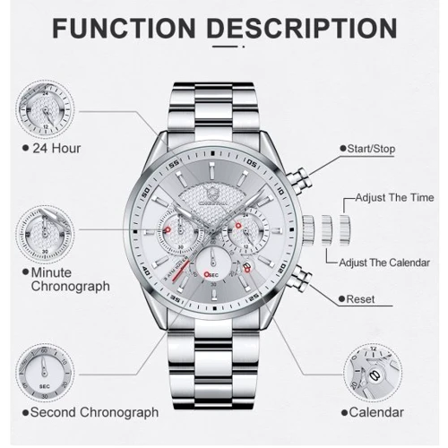 Наручные часы Cheetah Mega Silver (1726): Водонепроницаемость 3 ATM